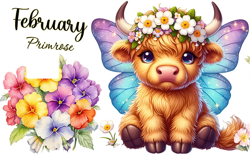UVDTF Credit Card Skin February Cow Primrose 5032