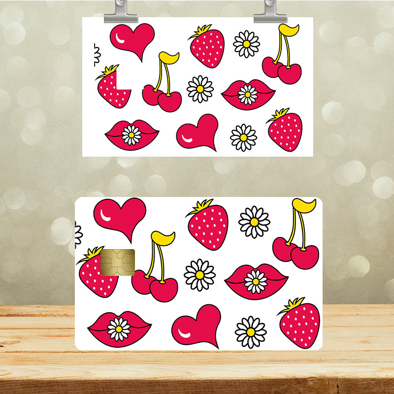UVDTF Credit Card Skin Cherries Lips Strawberries 5062