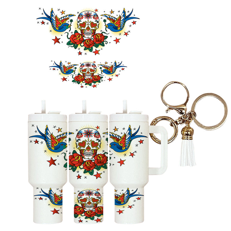 UVDTF Mini Tumbler Wrap Sugar Skull 4047