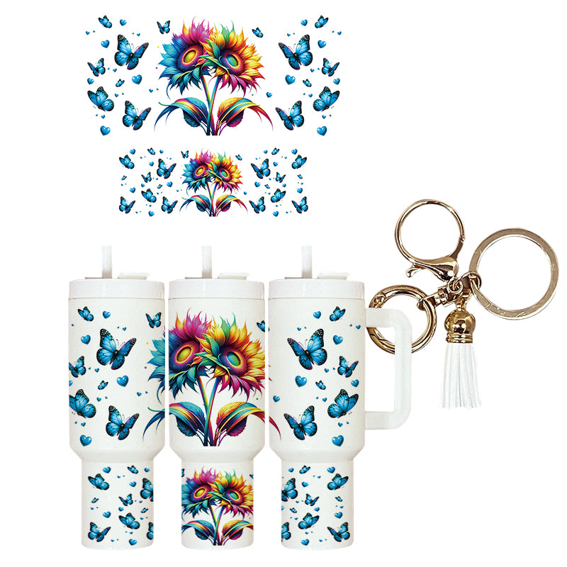 UVDTF Mini Tumbler Wrap Colorful Sunflowers 4062