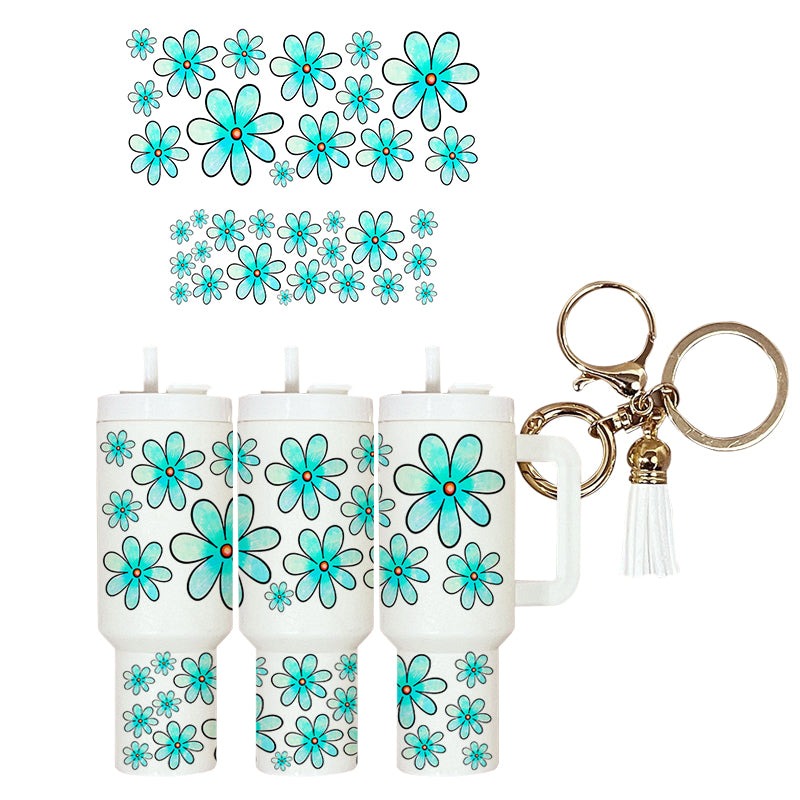 UVDTF Mini Tumbler Wrap Flowers 4173