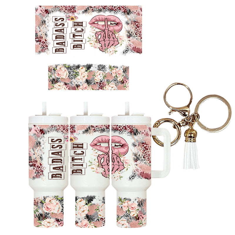 UVDTF Mini Tumbler Wrap Bad@ss B!tch 4131