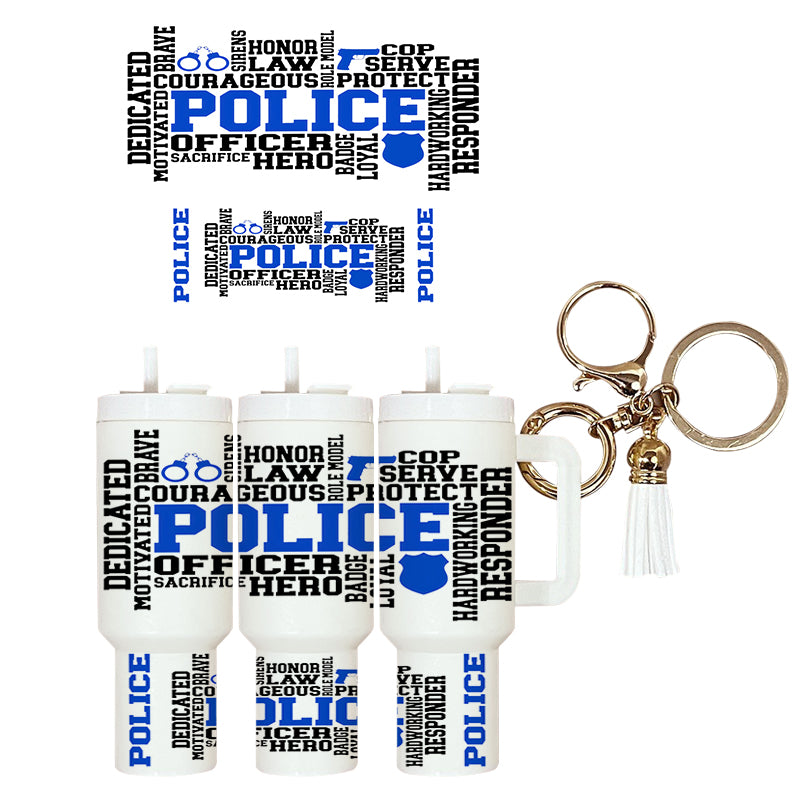 UVDTF Mini Tumbler Wrap Police 4096