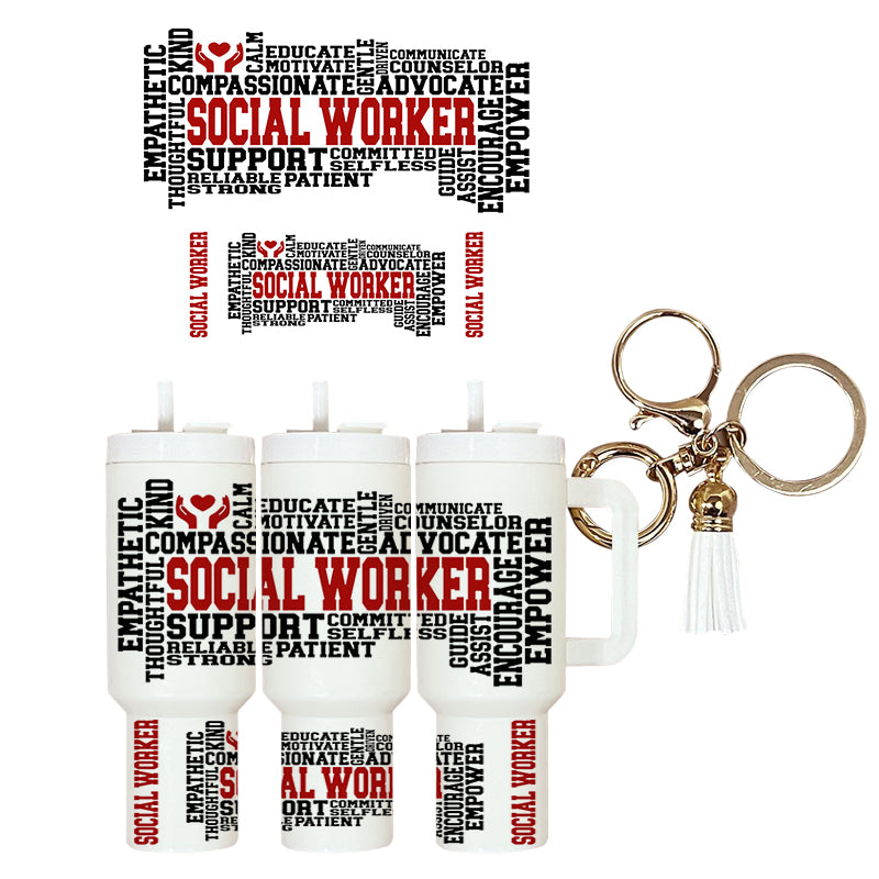 UVDTF Mini Tumbler Wrap Social Worker 4097