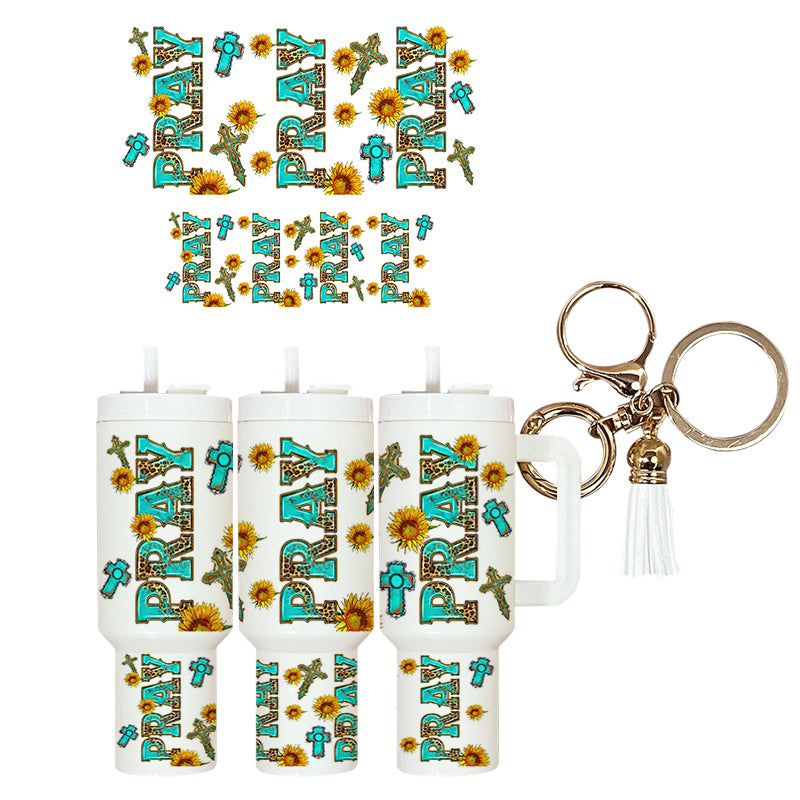 UVDTF Mini Tumbler Wrap Faith Pray 4076