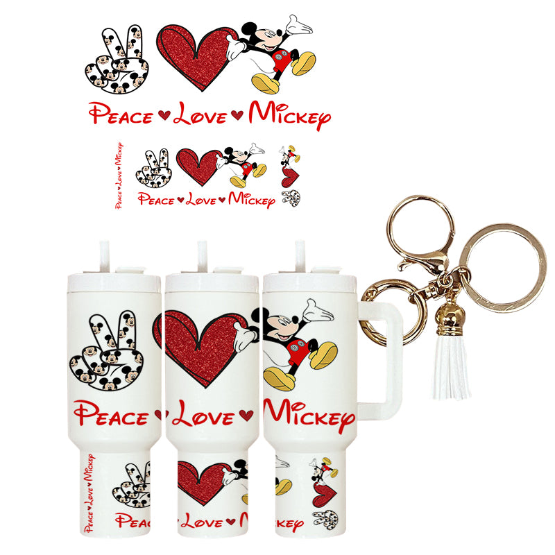 UVDTF Mini Tumbler Wrap Peace Love Mouse 4077