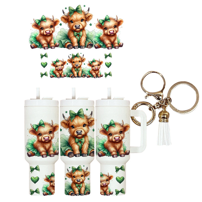UVDTF Mini Tumbler Wrap Cute Cow in Tutu 4069