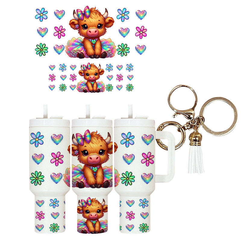 UVDTF Mini Tumbler Wrap Cute Highlands TuTu 4091
