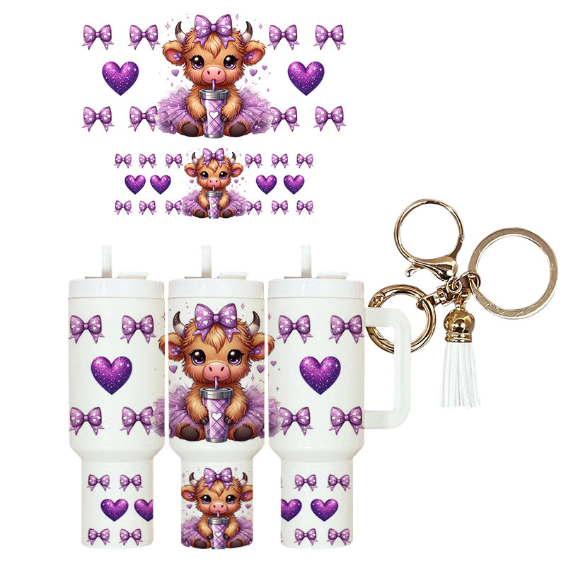 UVDTF Mini Tumbler Wrap Cute Cow TuTu 4088