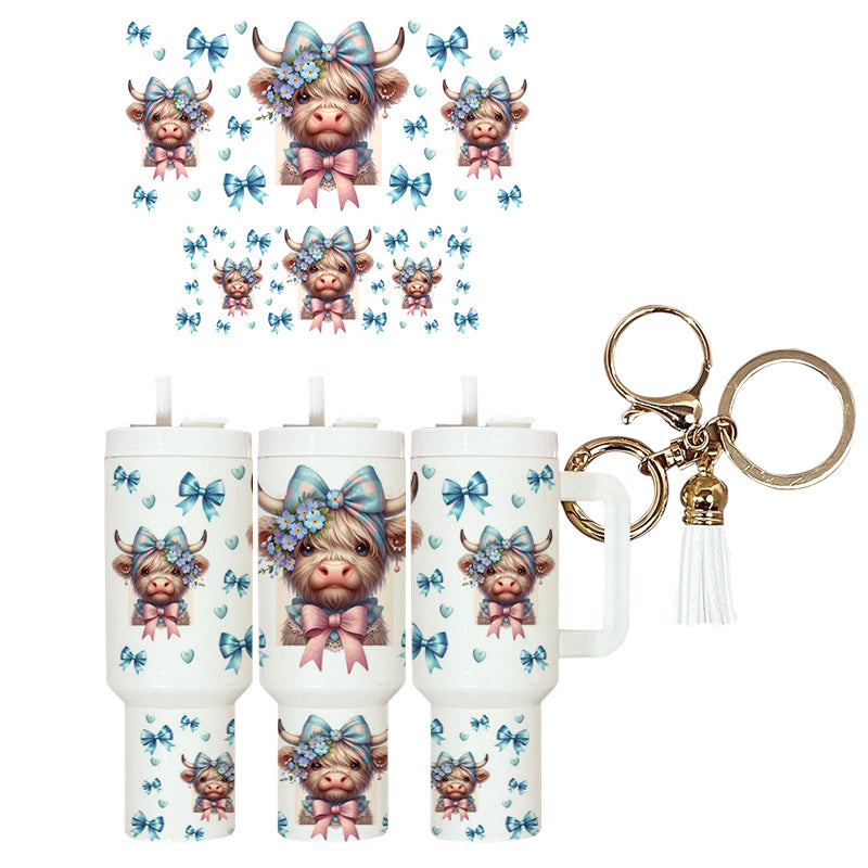 UVDTF Mini Tumbler Wrap Cute Highland Cow 4089