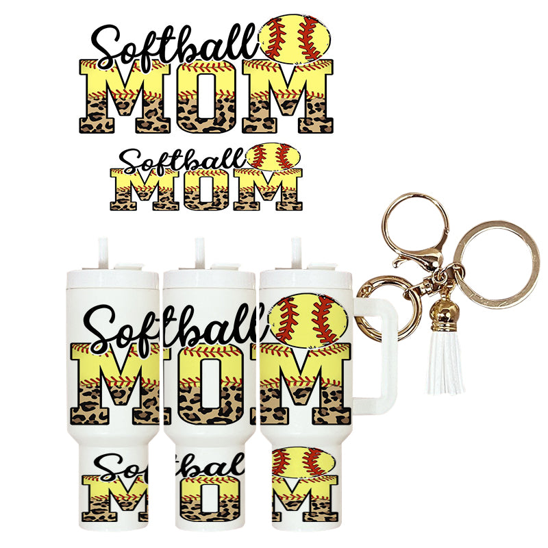 UVDTF Mini Tumbler Wrap Softball Mom 4139