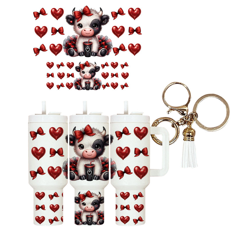 UVDTF Mini Tumbler Wrap Cute Coffee Cow  4025