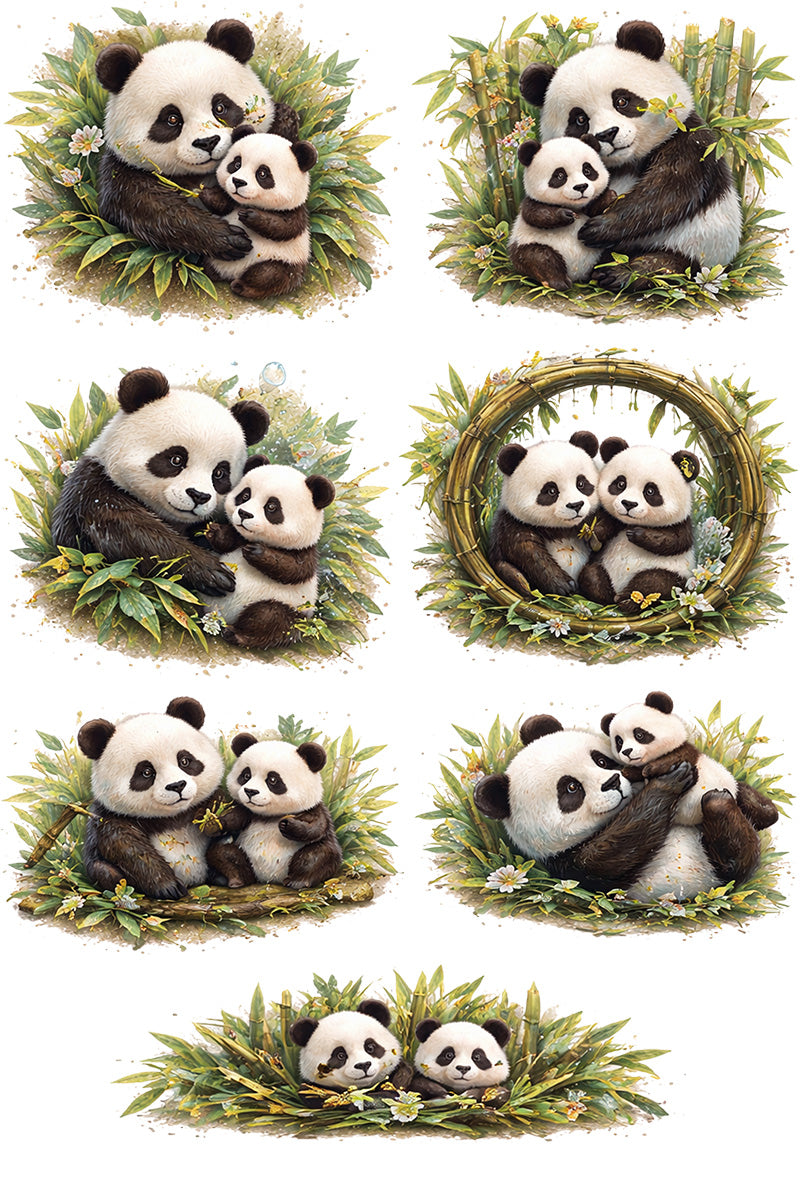 UVDTF 9.5 x 14 Element Sheet Panda Family 1027