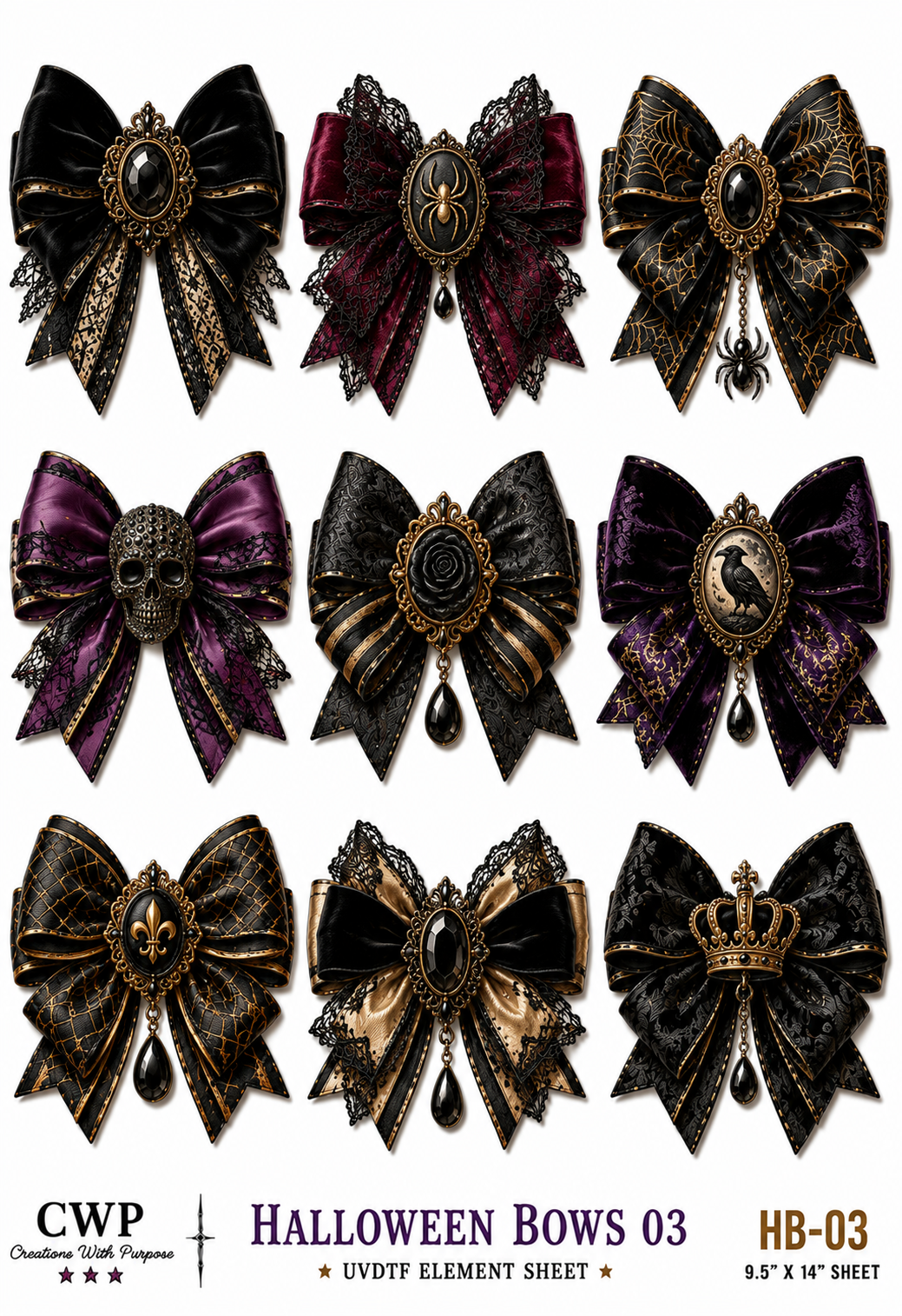 Halloween Bows Collection | UVDTF Element Sheets | 9 x 14 |