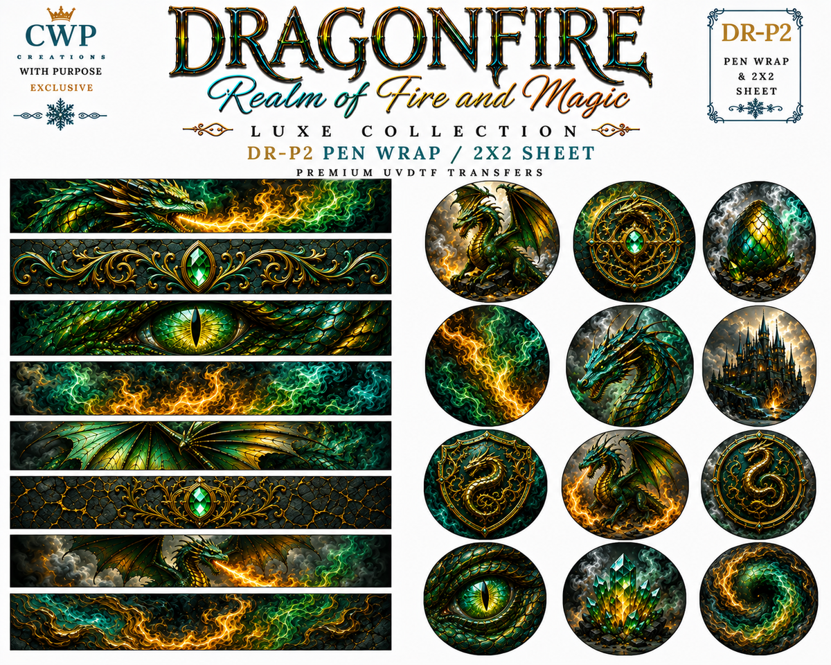 Dragonfire – Realm of Fire & Magic | Dragon UVDTF Collection | 9 x 14 948