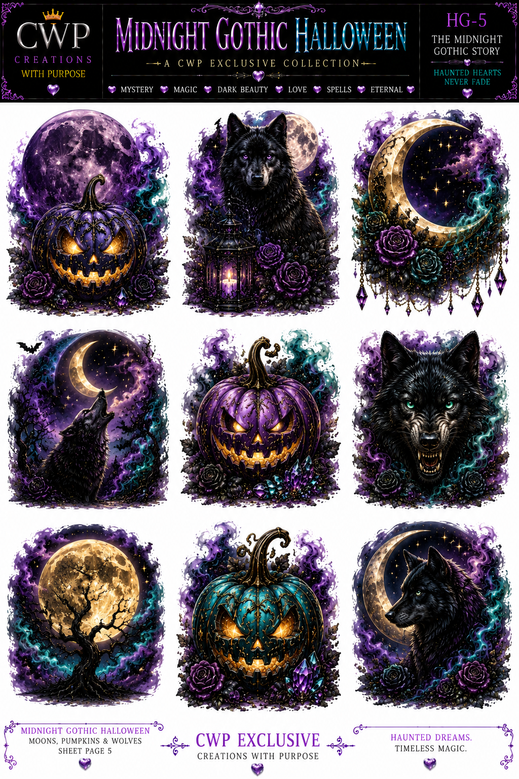 Midnight Gothic Halloween Collection | UVDTF Element Sheets | 5 Designs to Choose From