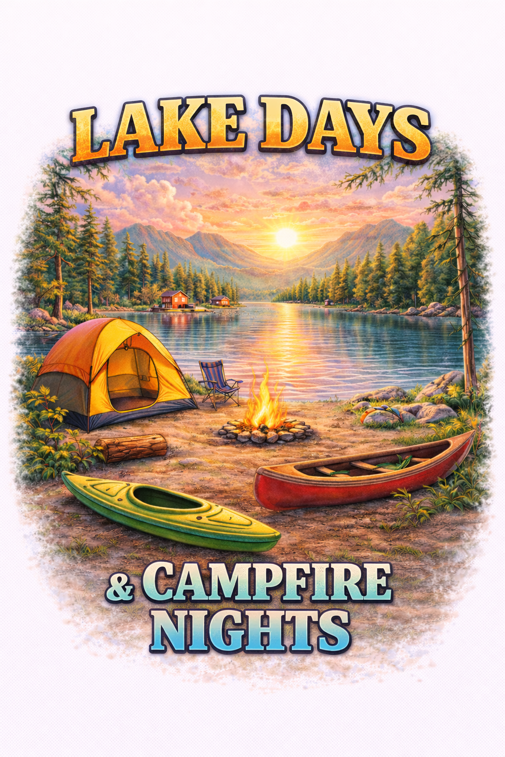 11" DTF Ready to Press - Lake Days & Campfire Nights| 0272