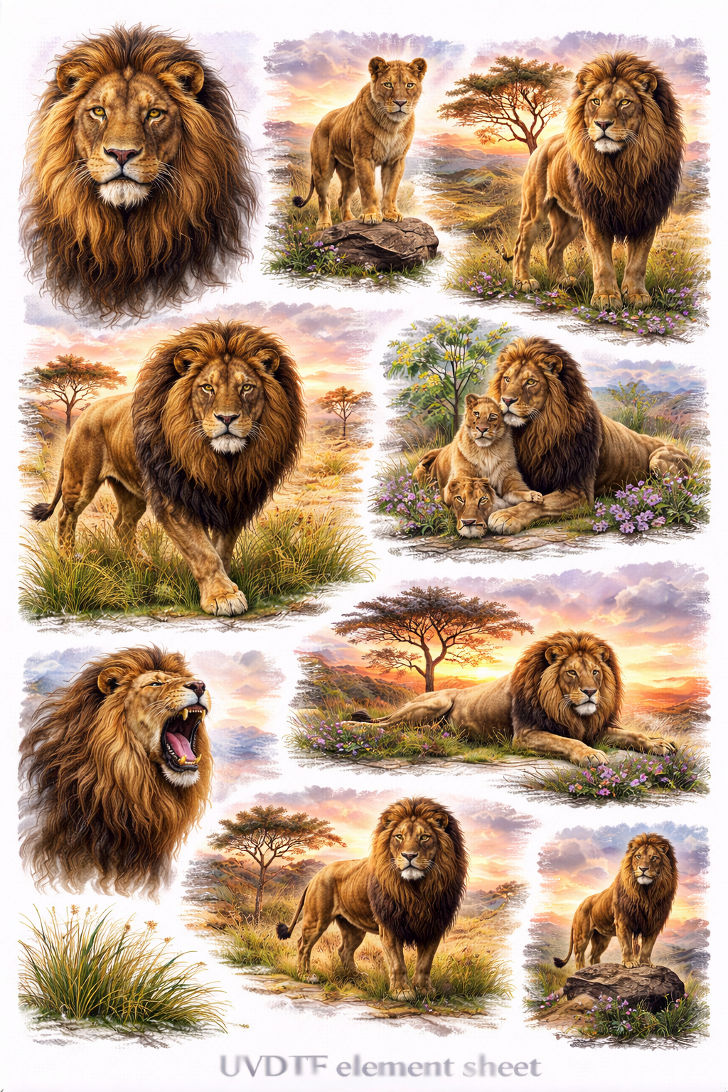 Safari Collection | UVDTF 9.5 x14 Element Sheets