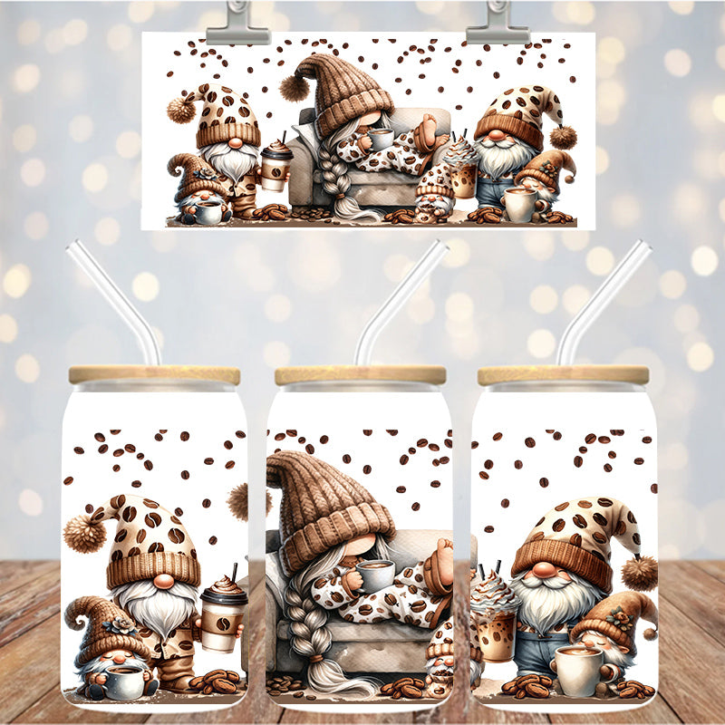 16 oz Uv Dtf Cup Wrap Gnomes Coffee Cute 1258