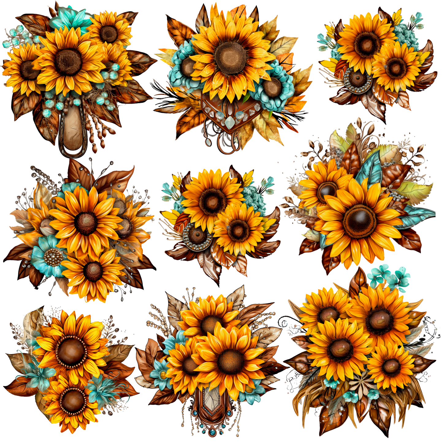 UVDTF 9.5 x 8.5 Element Sheet Western Floral 6029