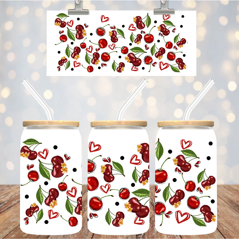 16 oz Uv Dtf Cup Wrap Cherries 1017