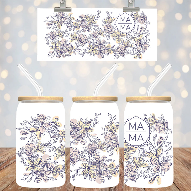 16 oz Uv Dtf Cup Wrap MaMa Floral 1024