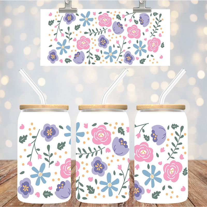16 oz Uv Dtf Cup Wrap Floral 1004