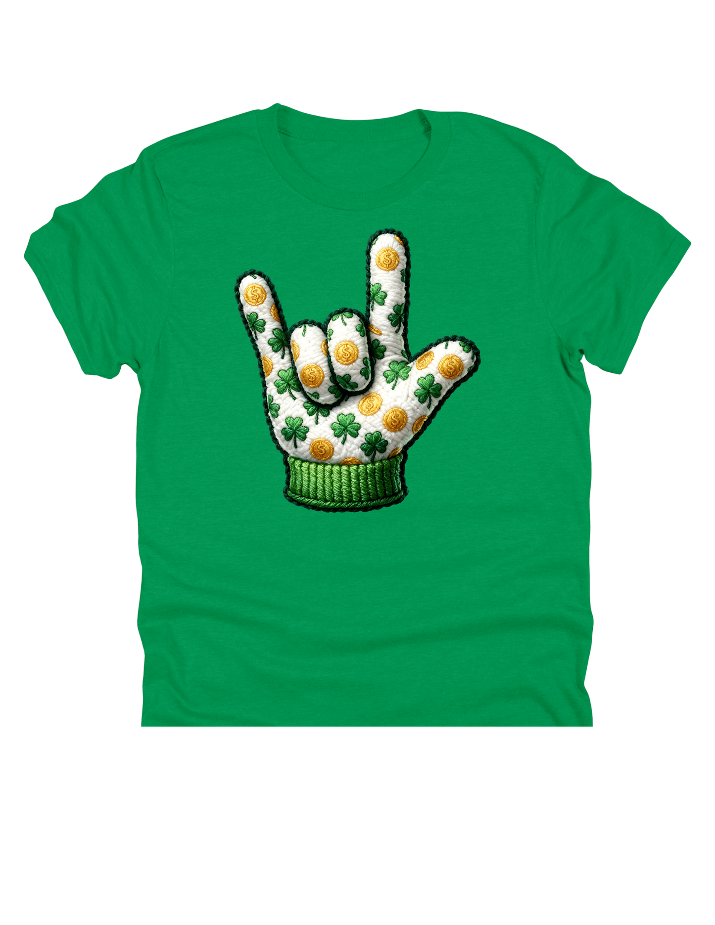 11" DTF Ready to Press - St. Patrick’s Love Hand Faux Yarn | 0400