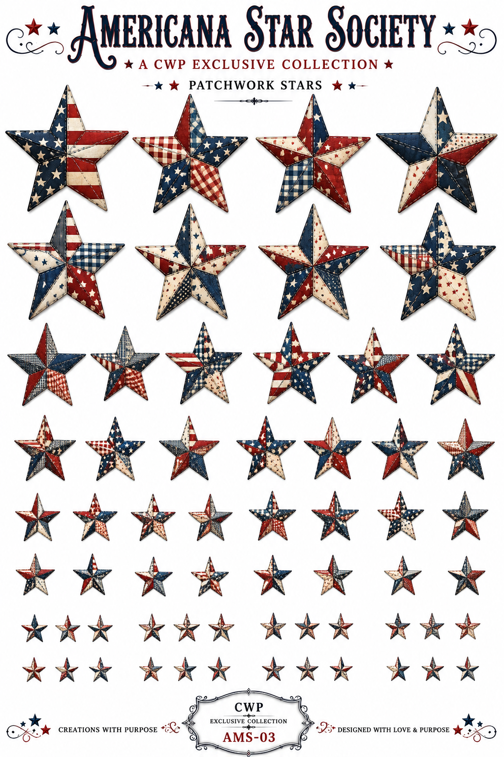 Americana Star Society | UVDTF 9.5 x14 Element Sheets