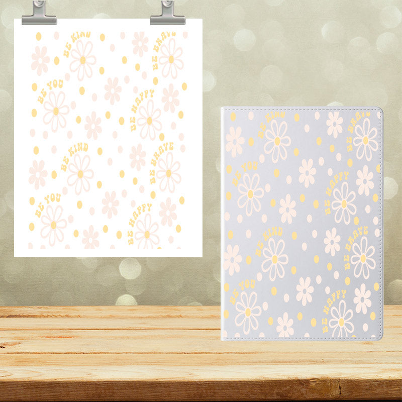 A5 Notebook UVDTF Wrap Be Happy Kind Brave 7029