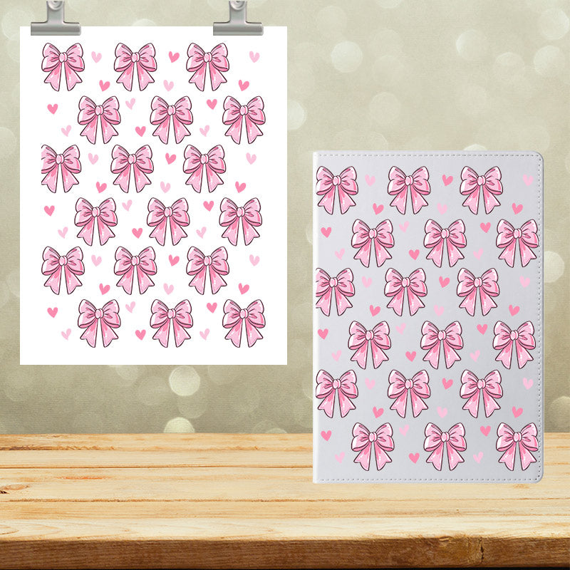 A5 Notebook UVDTF Wrap Pink Bows 7021