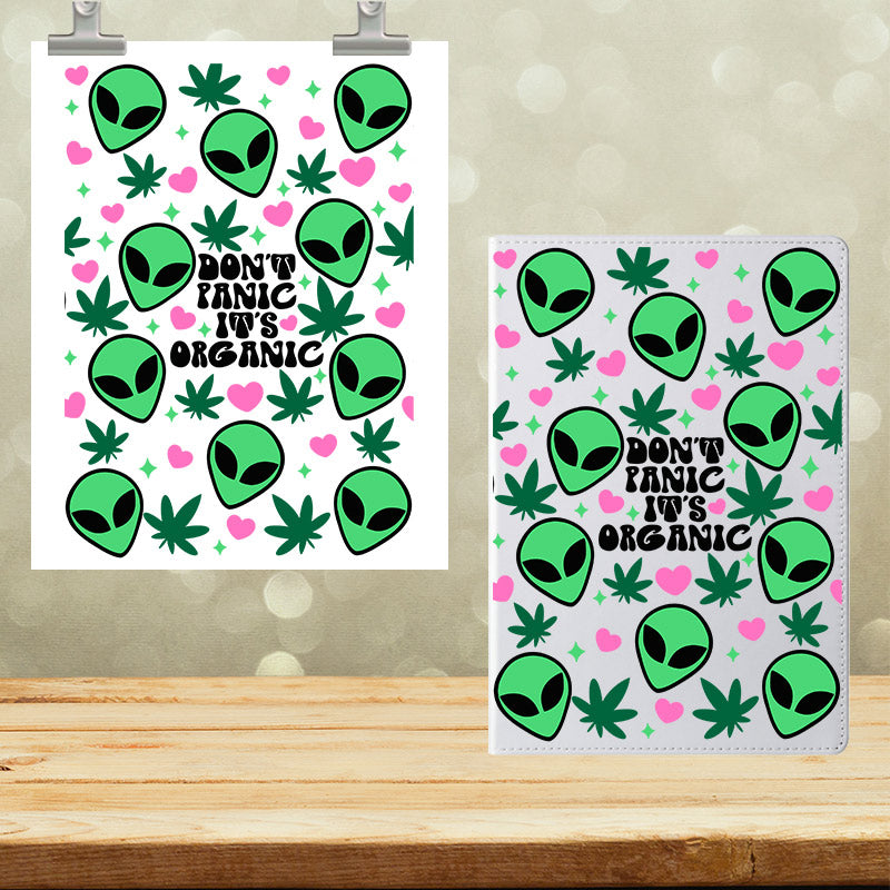 A5 Notebook UVDTF Wrap Don't Panic It's Organic 7008