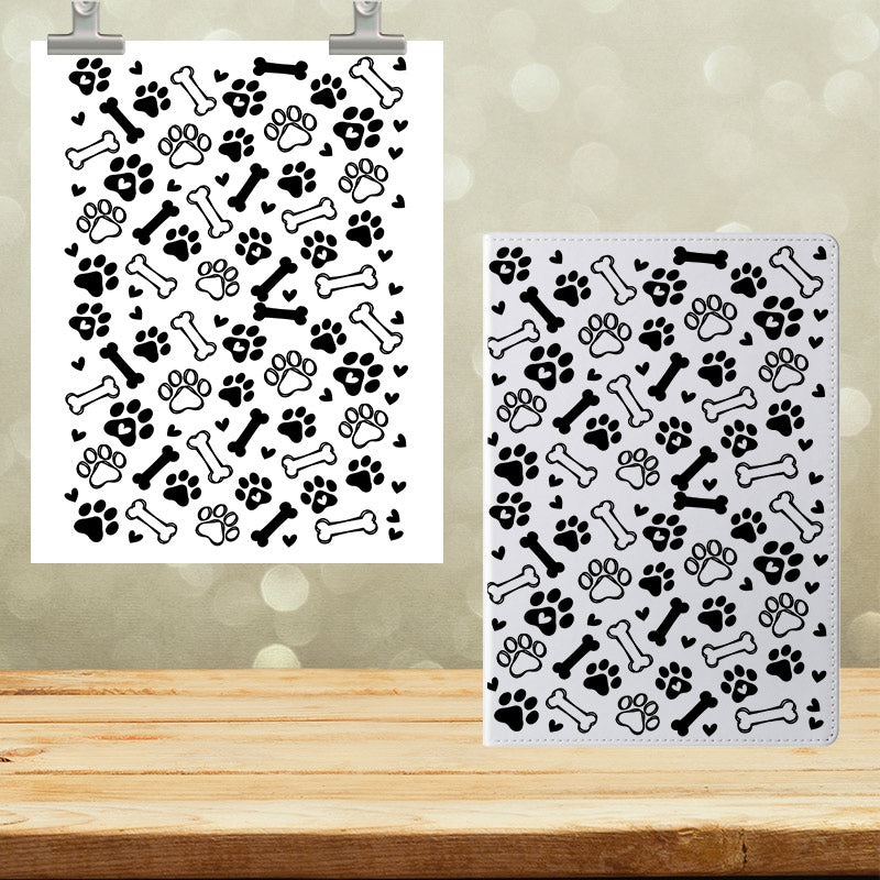 A5 Notebook UVDTF Wrap Dog Paws and Bones 7030