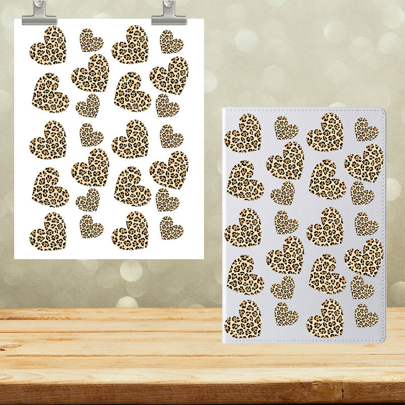 A5 Notebook UVDTF Wrap Leopard Hearts 7002