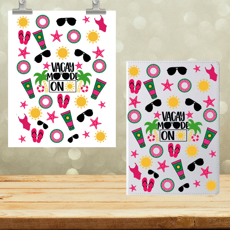 A5 Notebook UVDTF Wrap Vacay Mode on 7026