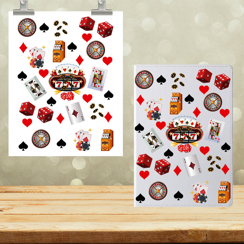 A5 Notebook UVDTF Wrap Cards Dice Gambling 7024