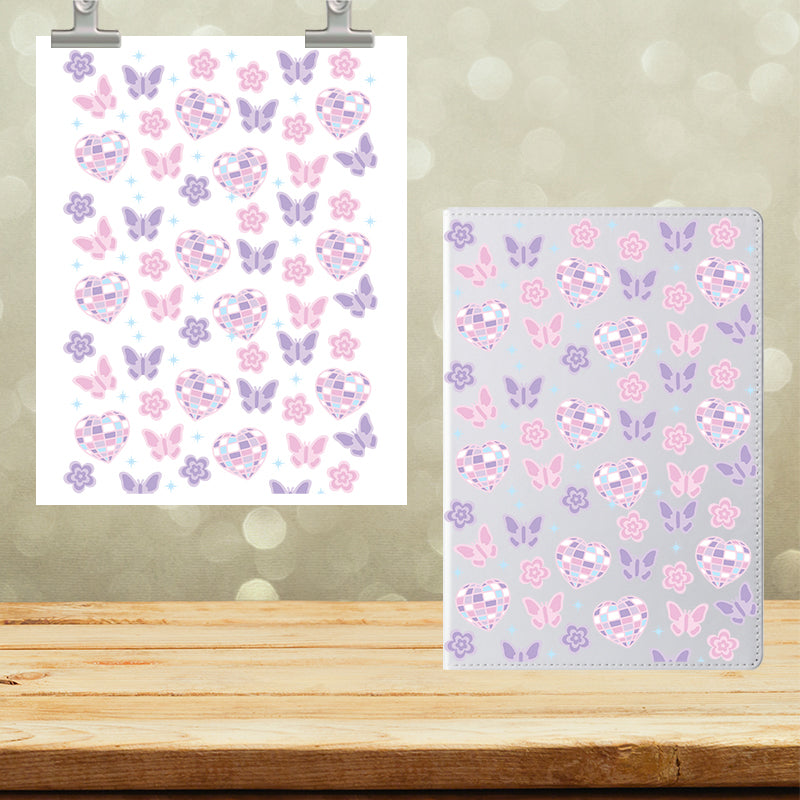 A5 Notebook UVDTF Wrap Butterflies and Hearts 7140