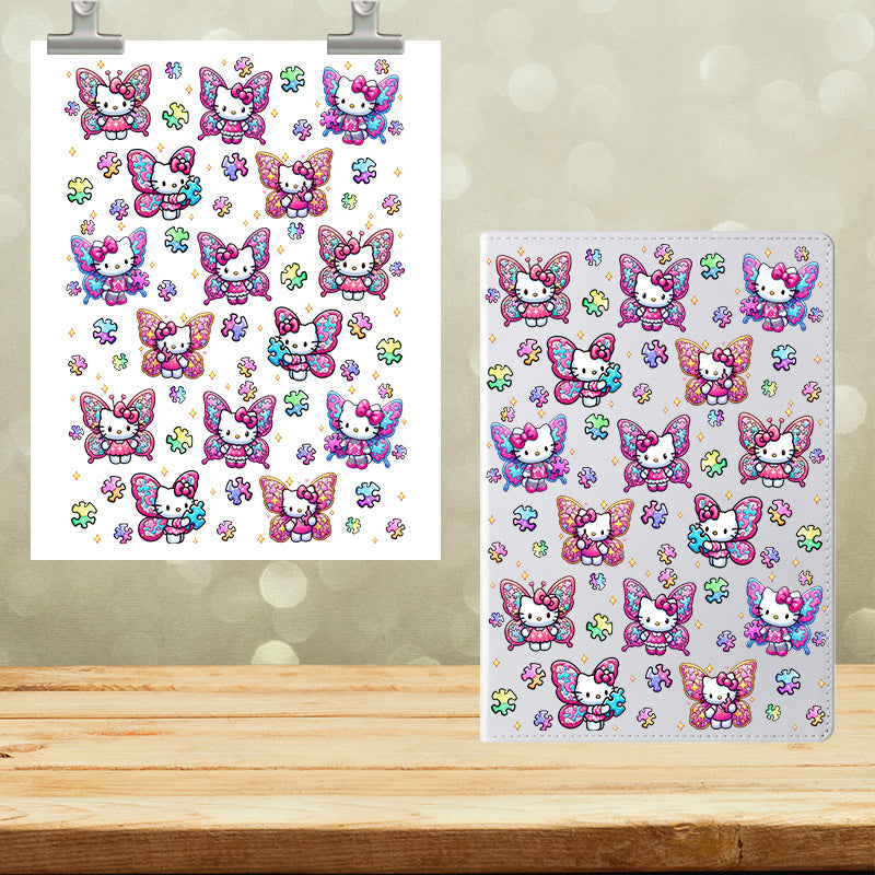 A5 Notebook UVDTF Wrap Cute Kitty Angel 7020