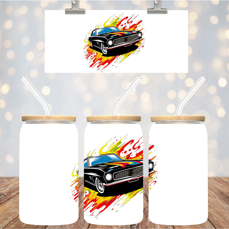 4" Decal Uvdtf Wrap Colorful Car D203