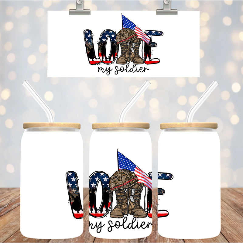 4" Decal Uvdtf Wrap Love My Soldier D209