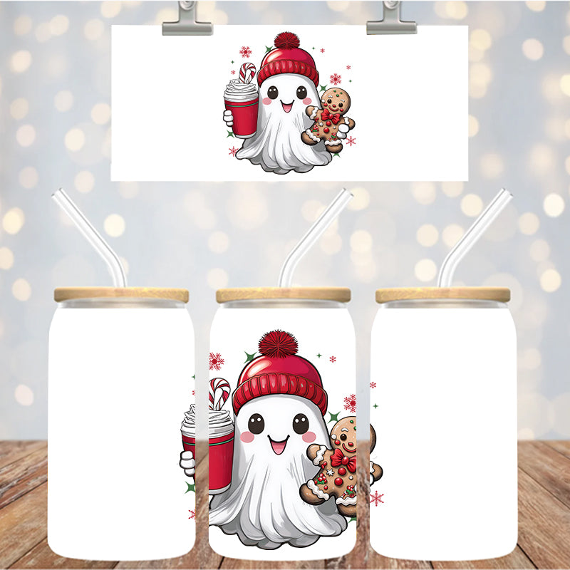 4" Decal Uvdtf Wrap Christmas Ghost D165