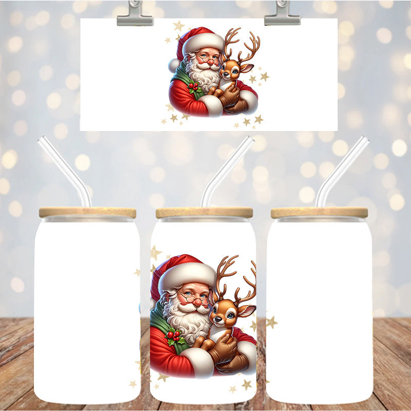 4" Decal Uvdtf Wrap Sana and Reindeer D164