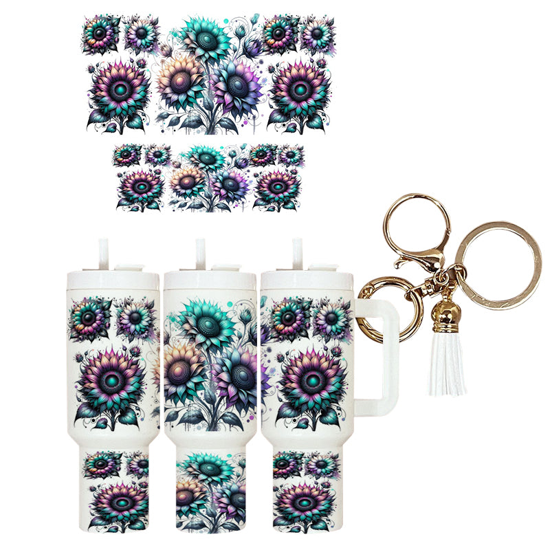 UVDTF Mini Tumbler Wrap Colorful Sunflowers 4019