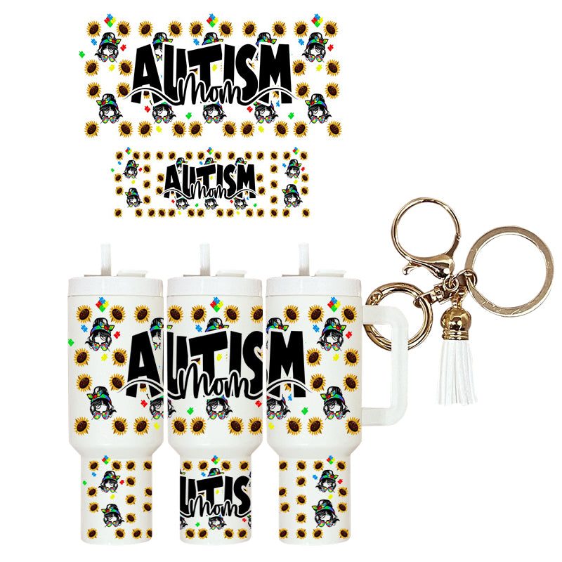 UVDTF Mini Tumbler Wrap Autism Mom 4110
