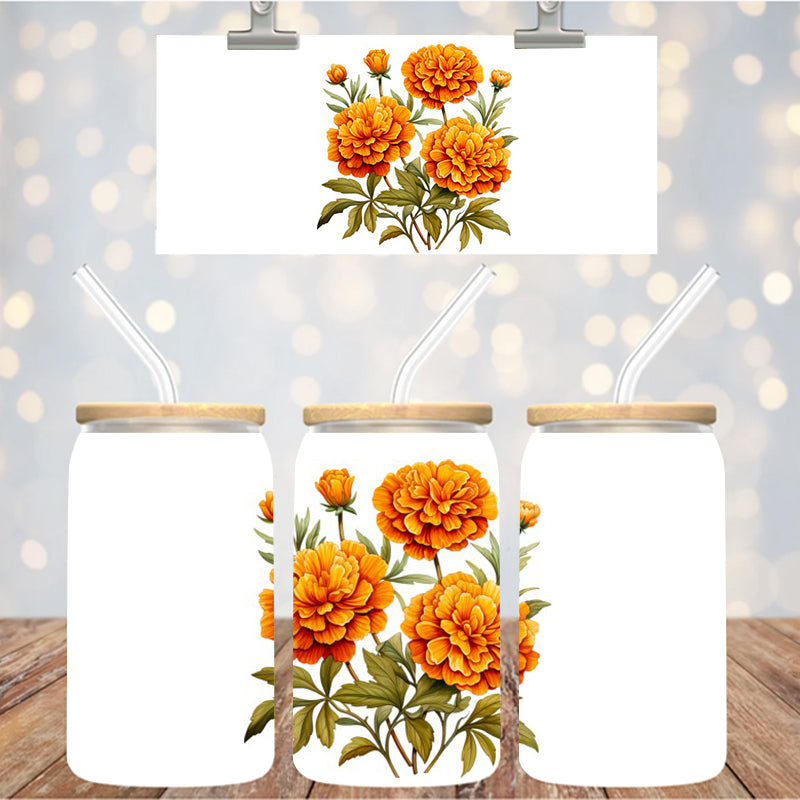 4" Decal Uvdtf Wrap Floral Carnations D135