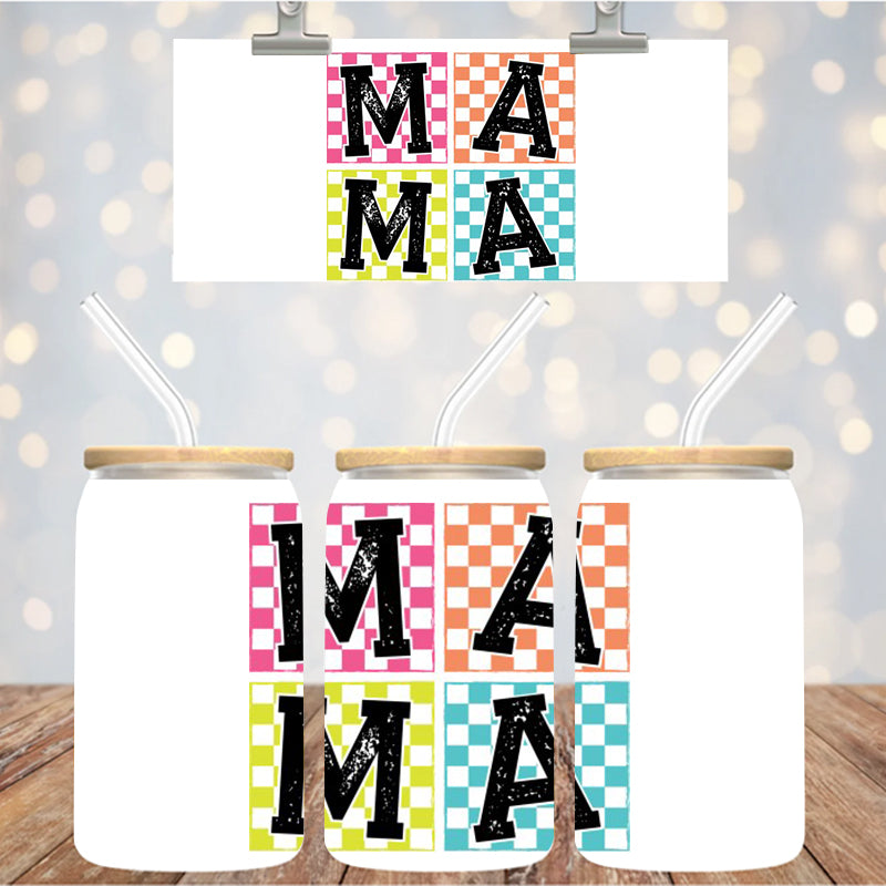 4" Decal Uvdtf Wrap Checkered Mama D129