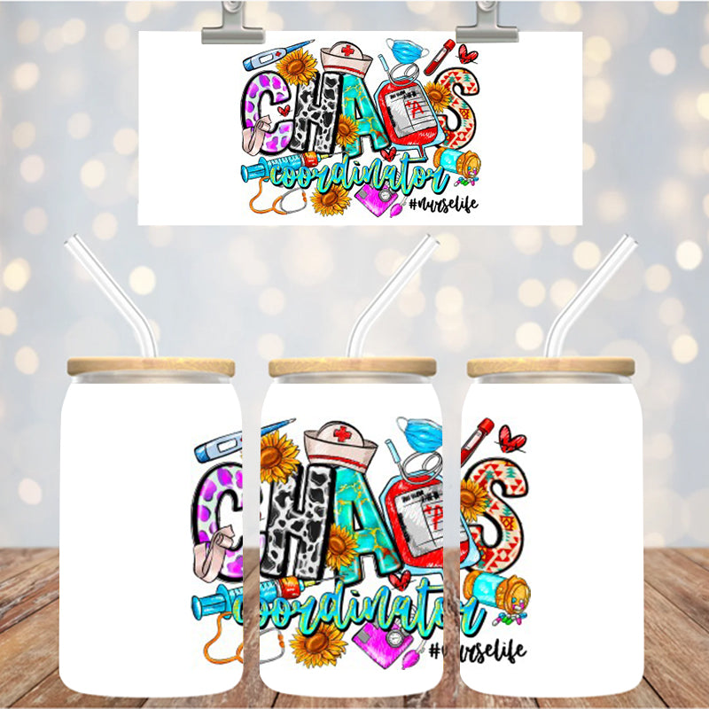 4" Decal Uvdtf Wrap Nurse Chaos Coordinator D161