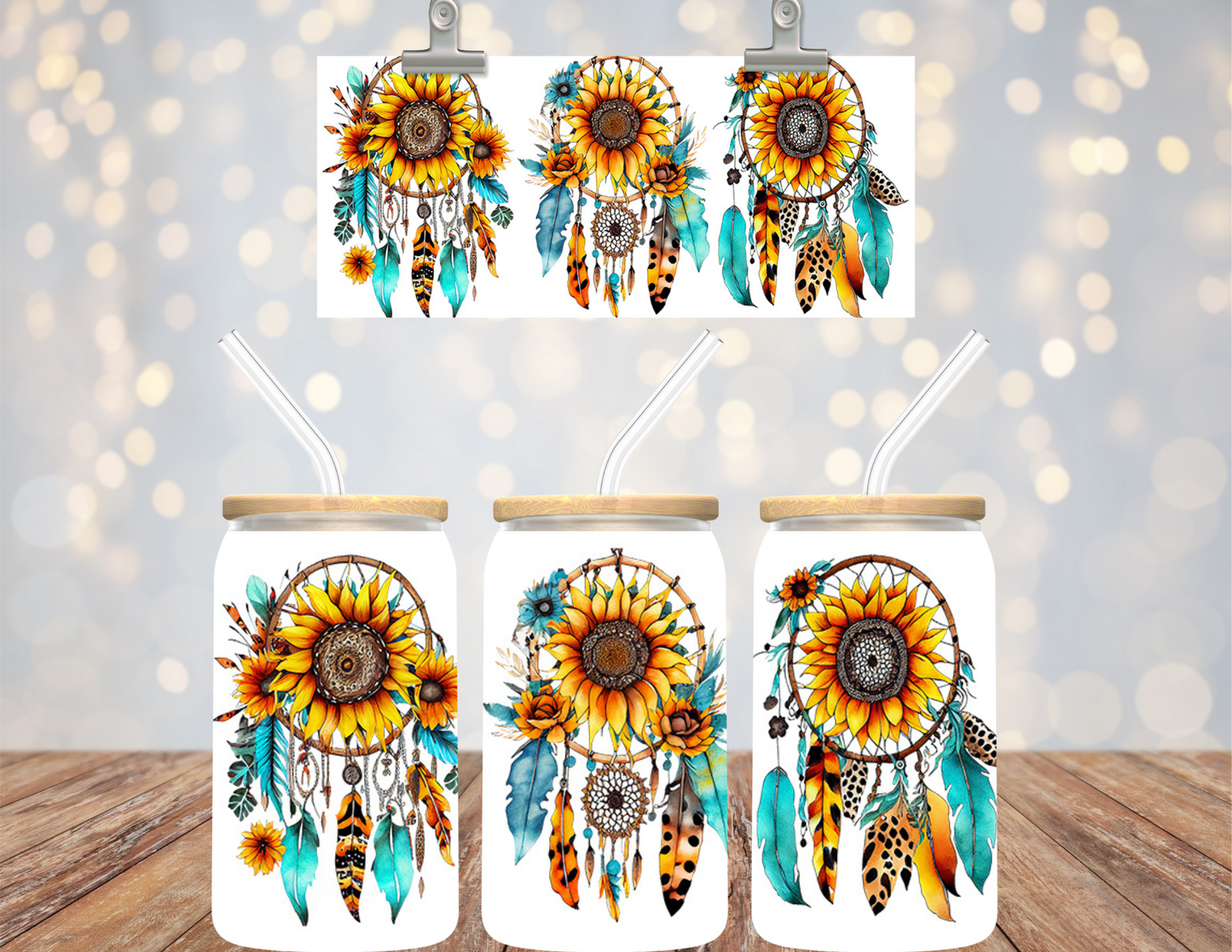 16 oz Uv Dtf Cup Wrap Dreamcatchers 743