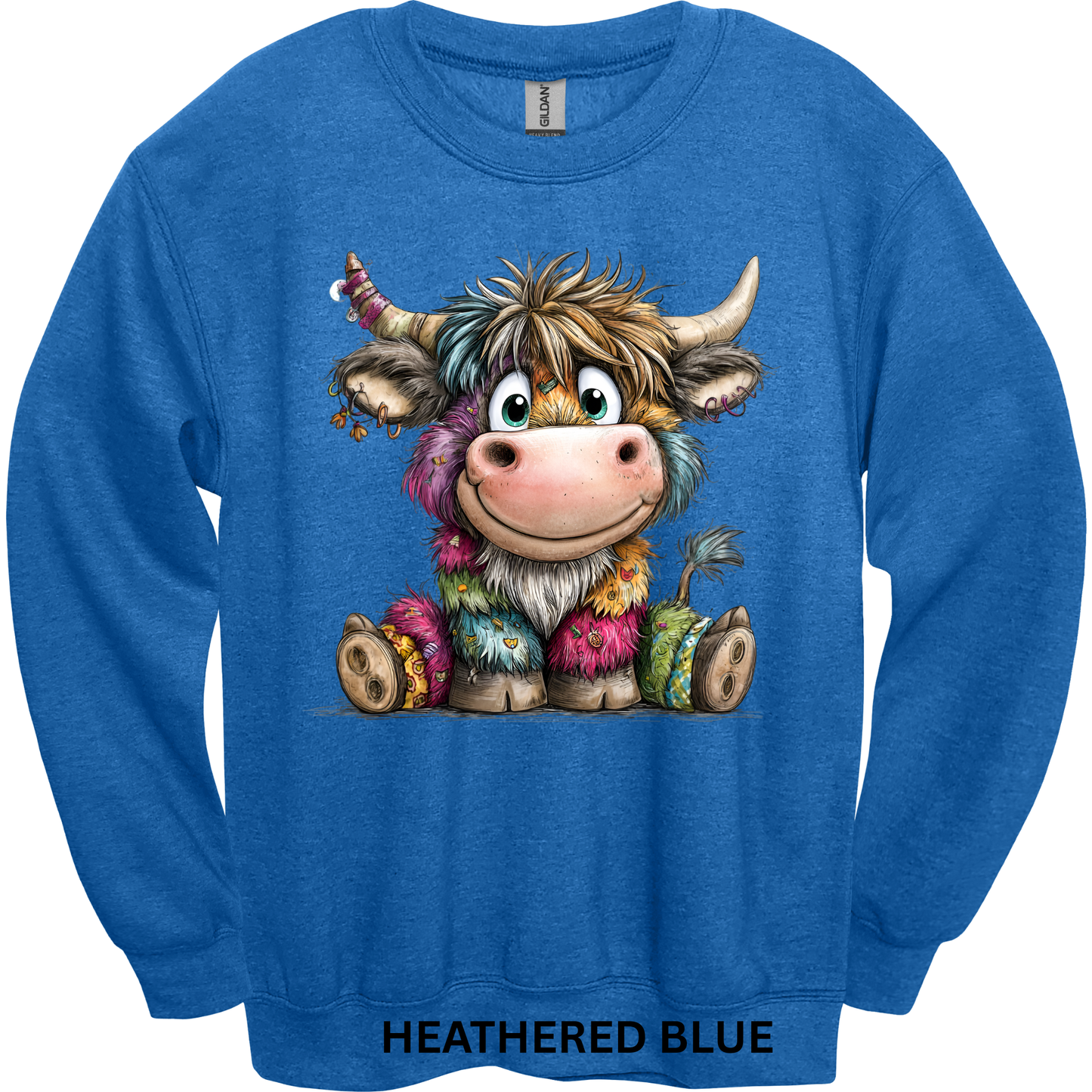 Crewneck Sweatshirt Cute Patchwork Cow 488