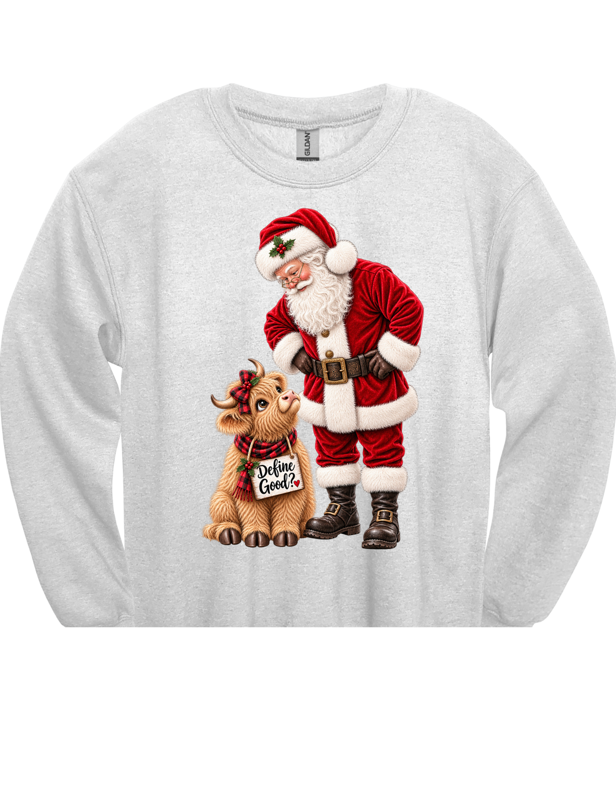 Define Good Santa & Highland Cow DTF Transfer & Apparel